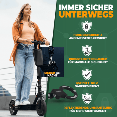 Handschellenschloss Kettenschloss für E-Scooter & Fahrrad