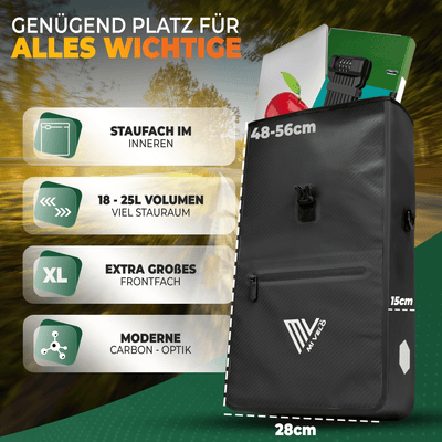 2in1 Fahrradtasche für Gepäckträger wasserdicht 25L "Max"