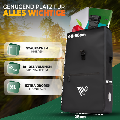 2in1 Fahrradtasche für Gepäckträger wasserdicht 25L "Max"