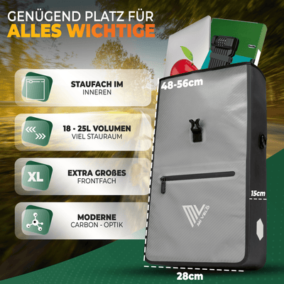 2in1 Fahrradtasche für Gepäckträger wasserdicht 25L "Max"