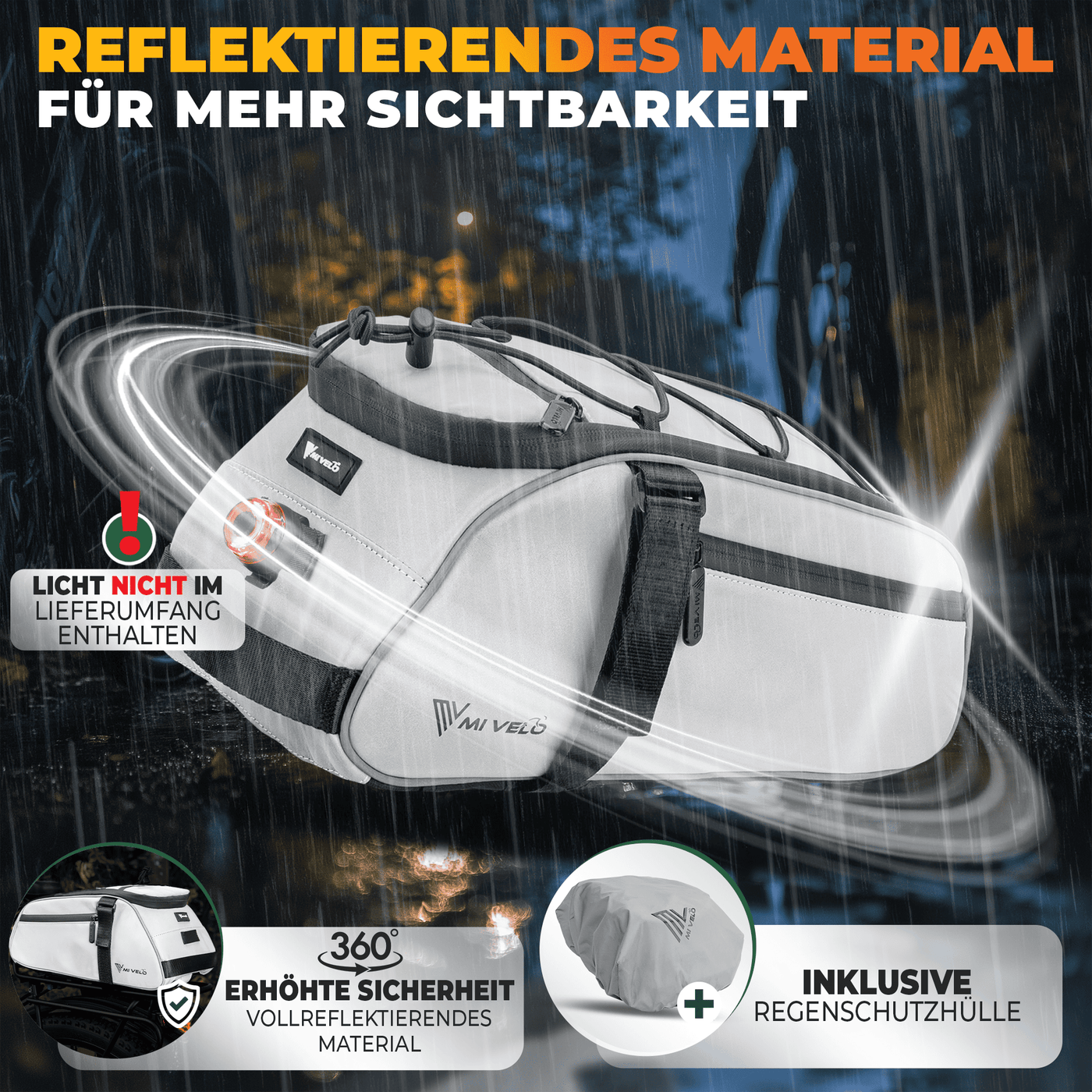 Gepäckträgertasche mit 3in1 Funktion aus recyceltem Material "Neo"