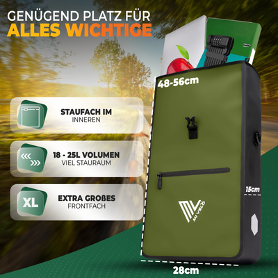 2in1 Fahrradtasche für Gepäckträger wasserdicht 25L "Max"