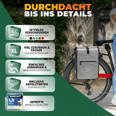 2in1 Fahrradtasche für Gepäckträger wasserdicht 25L "Max"