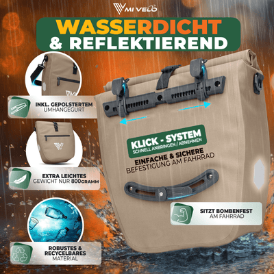2in1 Fahrradtasche für Gepäckträger wasserdicht 20L "Capax"