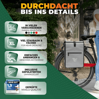 2in1 Fahrradtasche für Gepäckträger wasserdicht 25L "Max"