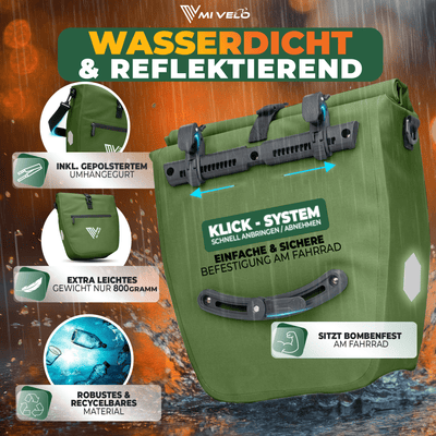 2in1 Fahrradtasche für Gepäckträger wasserdicht 20L "Capax"