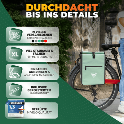 2in1 Fahrradtasche für Gepäckträger wasserdicht 25L "Max"