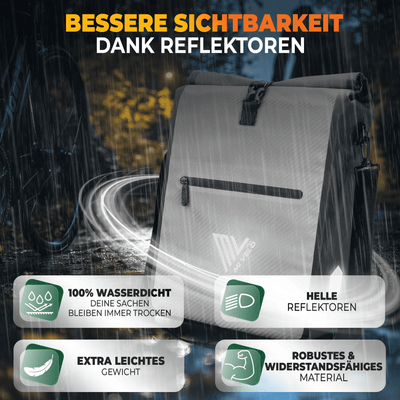 2in1 Fahrradtasche für Gepäckträger wasserdicht 25L "Max"