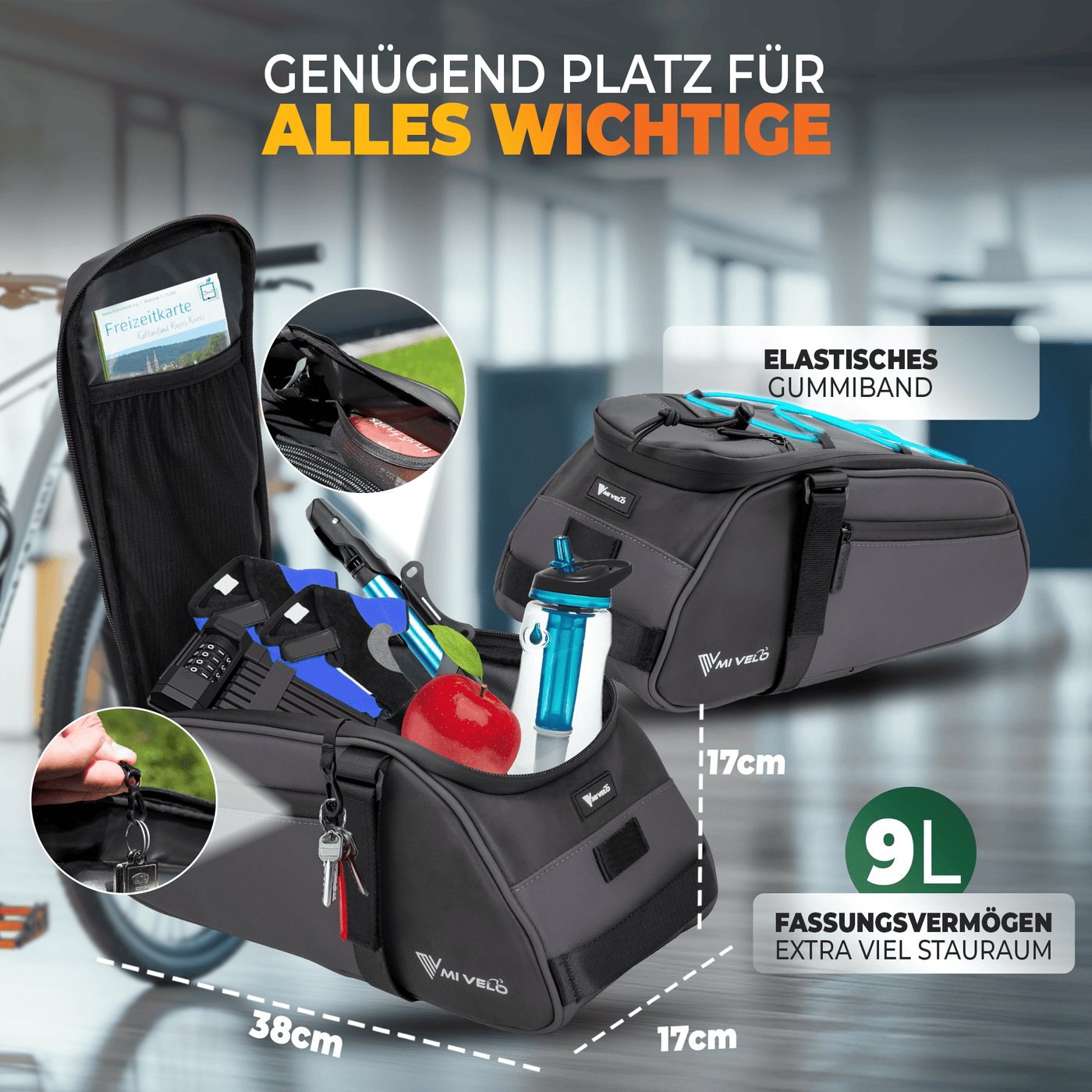 Gepäckträgertasche mit 3in1 Funktion aus recyceltem Material "Neo"
