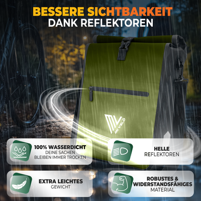 2in1 Fahrradtasche für Gepäckträger wasserdicht 25L "Max"