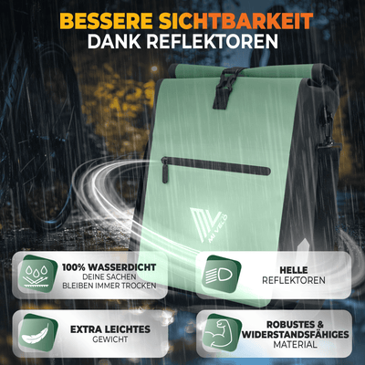 2in1 Fahrradtasche für Gepäckträger wasserdicht 25L "Max"