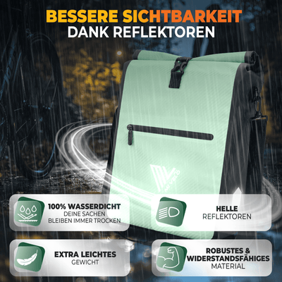2in1 Fahrradtasche für Gepäckträger wasserdicht 25L "Max"