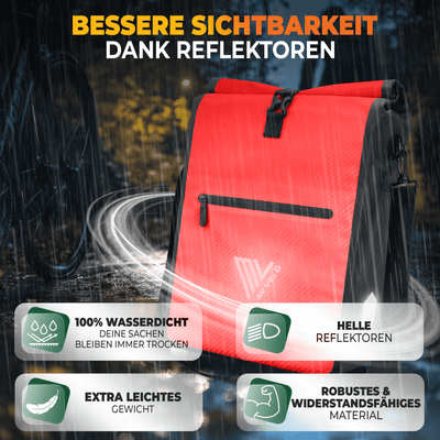2in1 Fahrradtasche für Gepäckträger wasserdicht 25L "Max"