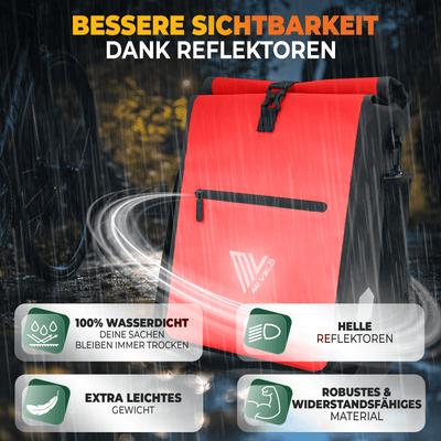 2in1 Fahrradtasche für Gepäckträger wasserdicht 25L "Max"