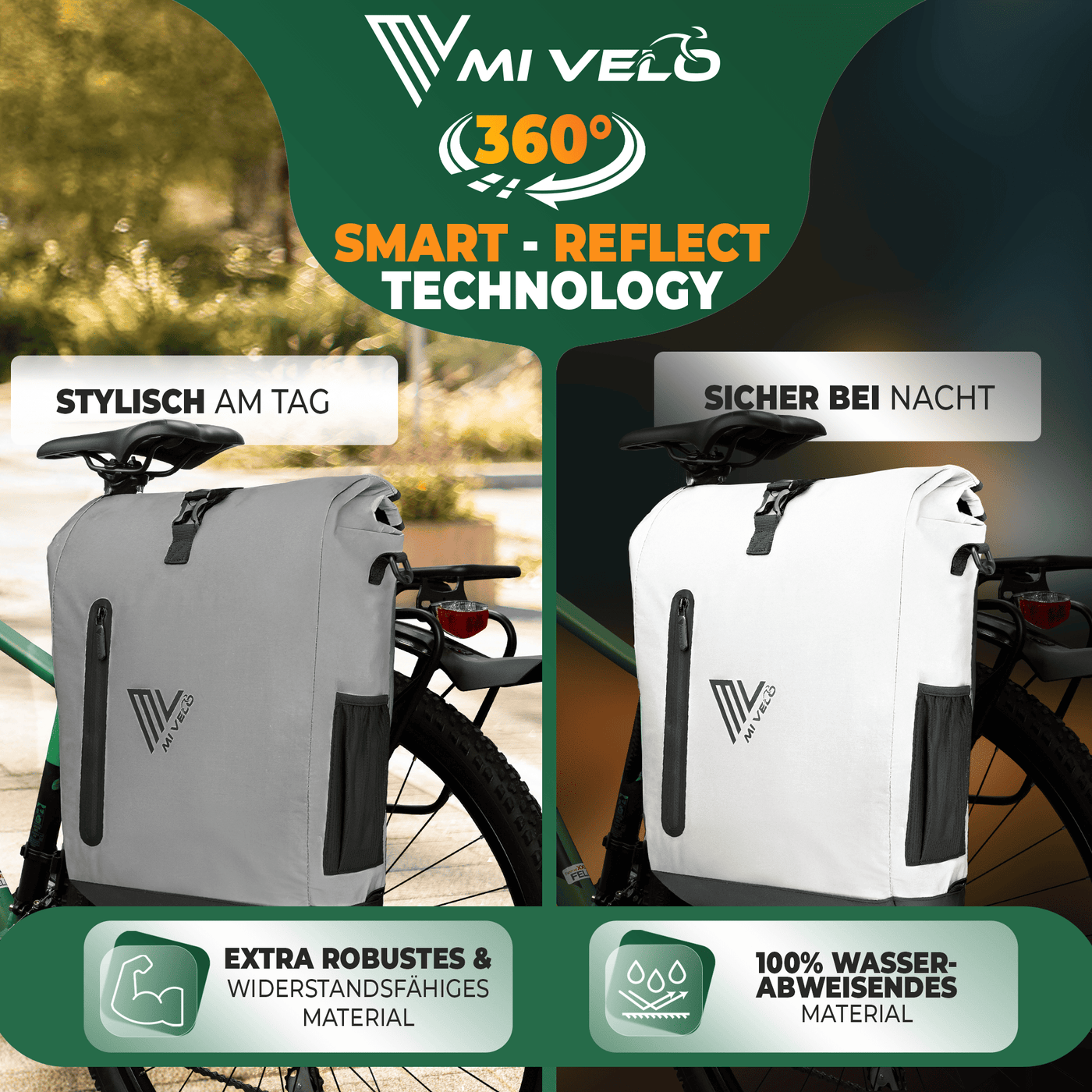 3in1 Fahrradtasche & Rucksack wasserdicht 20L "PRIMUS"