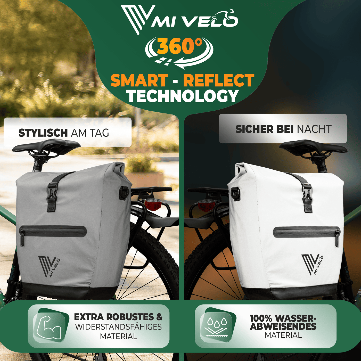 2in1 Fahrradtasche für Gepäckträger wasserdicht 20L "Capax"