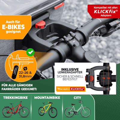 Lenkertasche Fahrrad KlickFIX mit Handyfach "OSKAR"