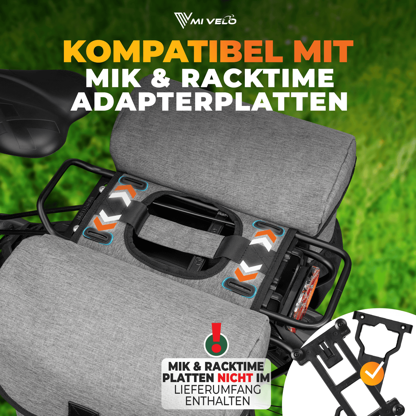 Fahrrad Doppeltasche aus recyceltem Material 36L "DUPLEX"