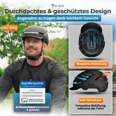 Fahrradhelm Damen & Herren mit Licht "NOVA"