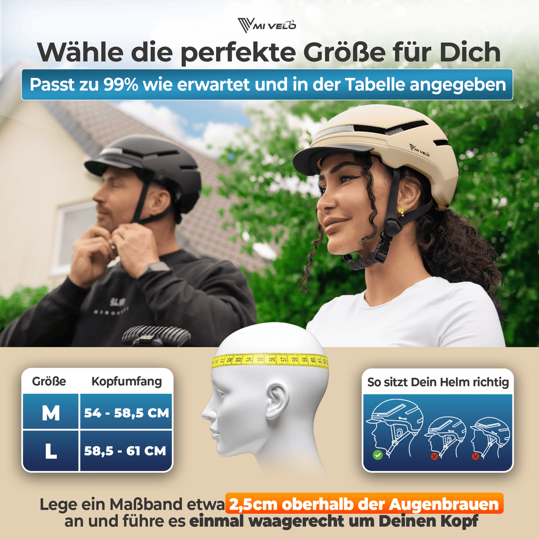 fahrradhelm größen damen Fahrradhelm NOVA NTA zertifziert mit 360° Beleuchtung – MIVELO