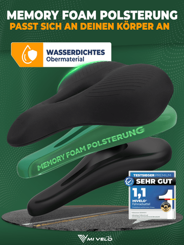 Ergonomischer Fahrradsattel mit Memory-Foam City  MIVELO