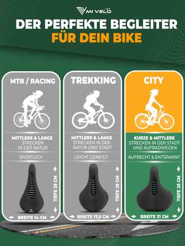 Ergonomischer Fahrradsattel mit Memory-Foam „City“ – MIVELO