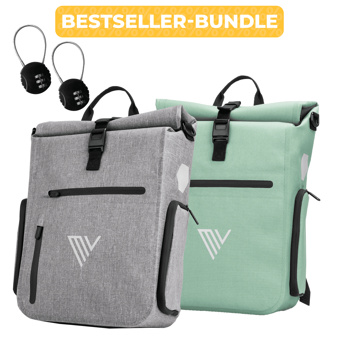 evo-8 lenkertasche 2x EVO Fahrradtaschen + 2x Schlösser – MIVELO