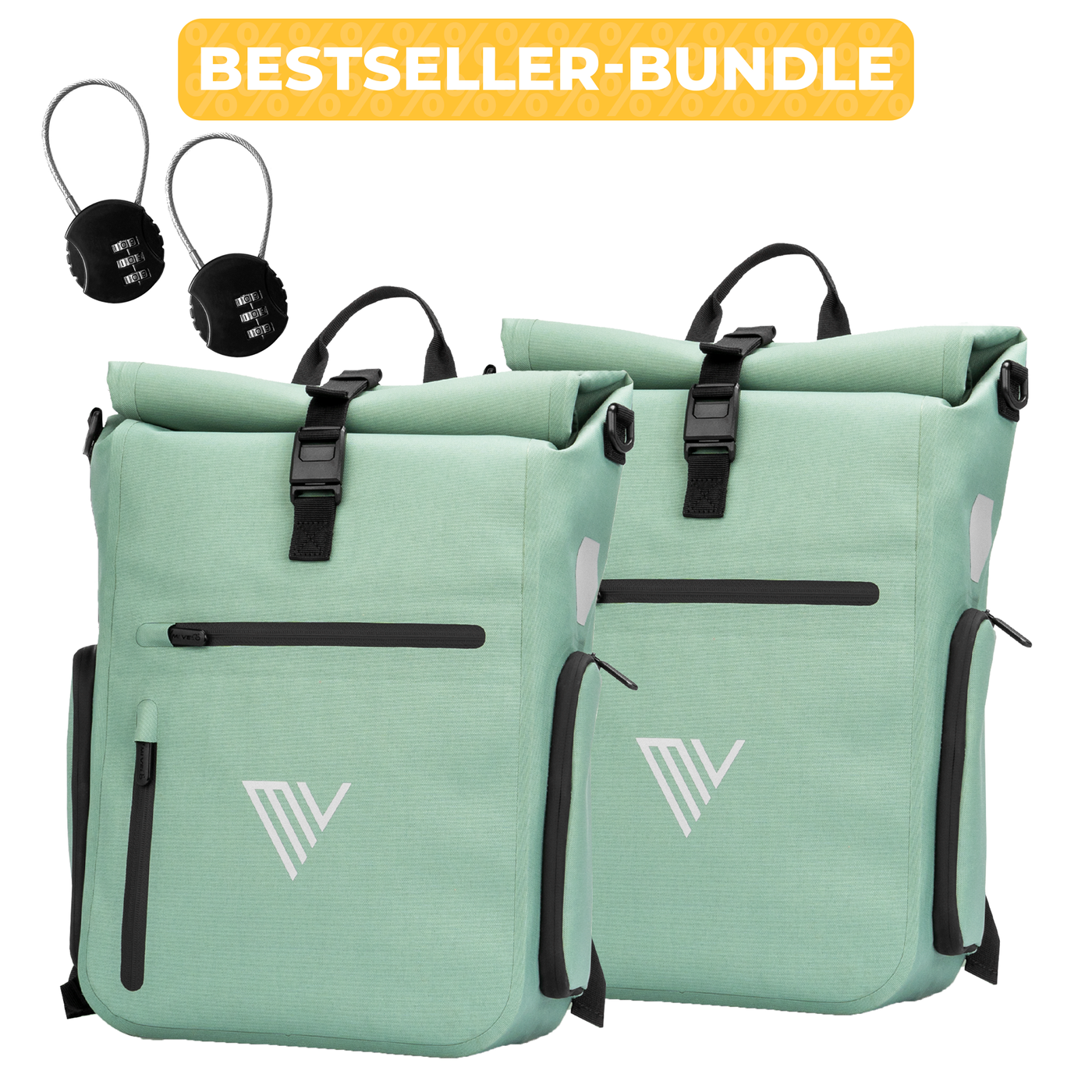meinhövel fahrradtaschen 2x EVO Fahrradtaschen + 2x Schlösser – MIVELO