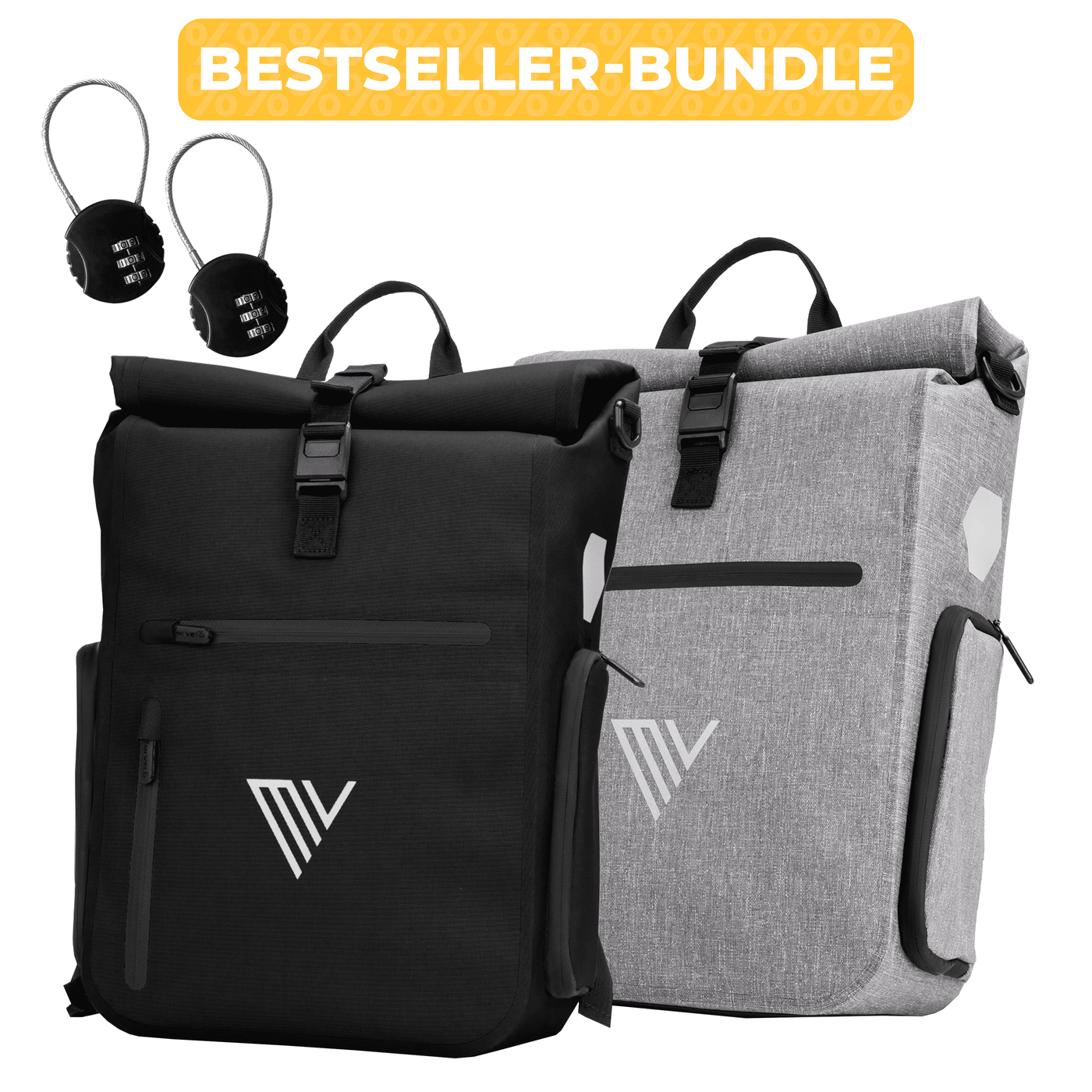 2x EVO Fahrradtaschen + 2x Schlösser