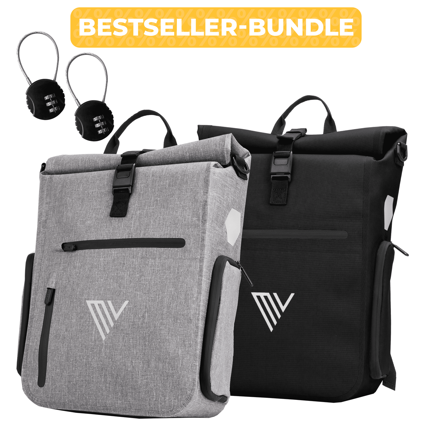 2x EVO Fahrradtaschen + 2x Schlösser
