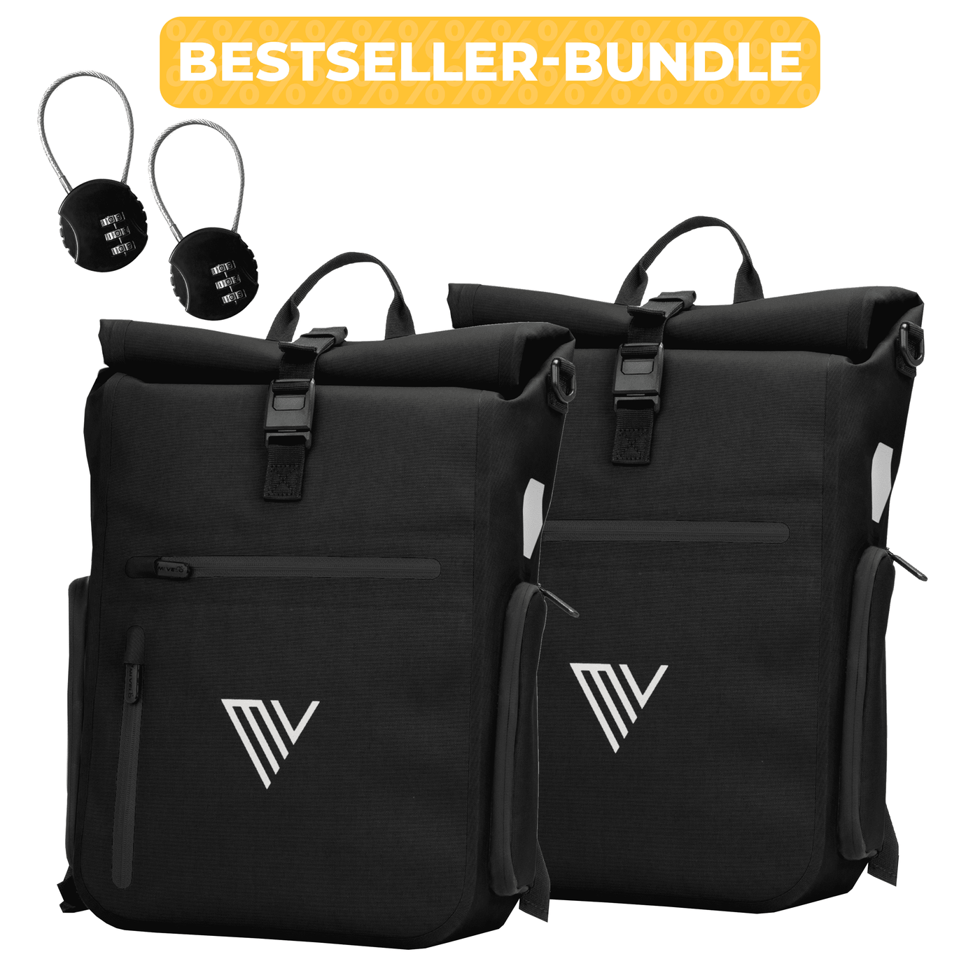 2x EVO Fahrradtaschen + 2x Schlösser