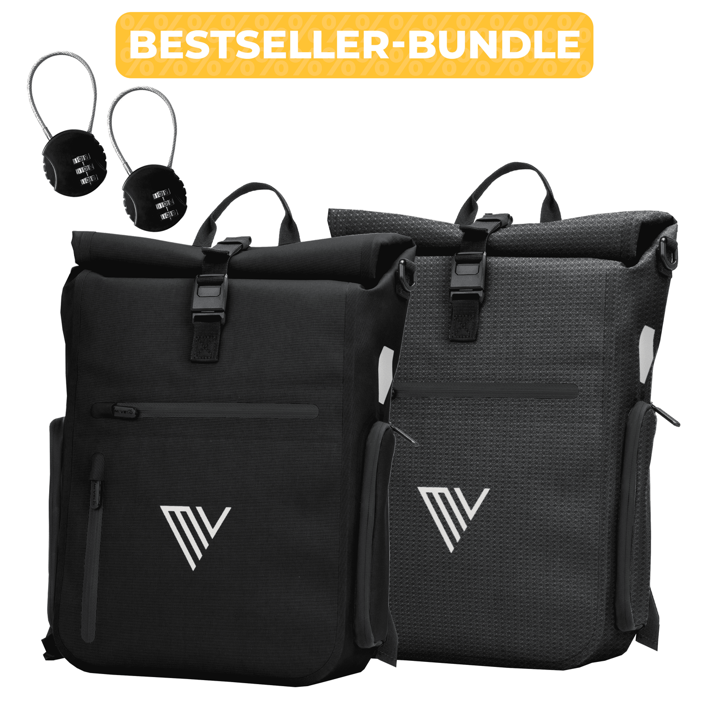 2x EVO Fahrradtaschen + 2x Schlösser