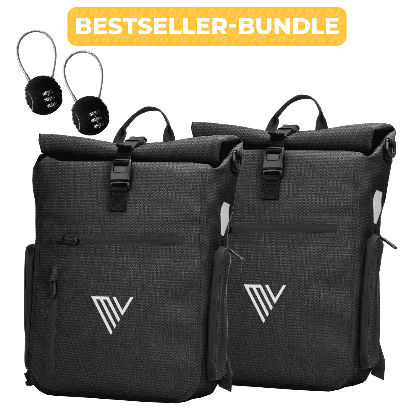 2x EVO Fahrradtaschen + 2x Schlösser