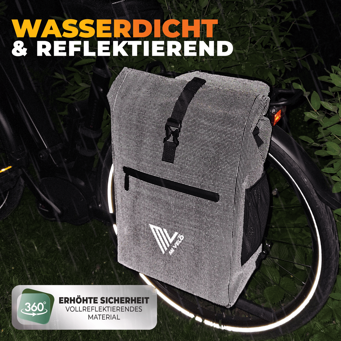 3in1 Fahrradtasche & Rucksack wasserdicht 25L "MAGNUM"