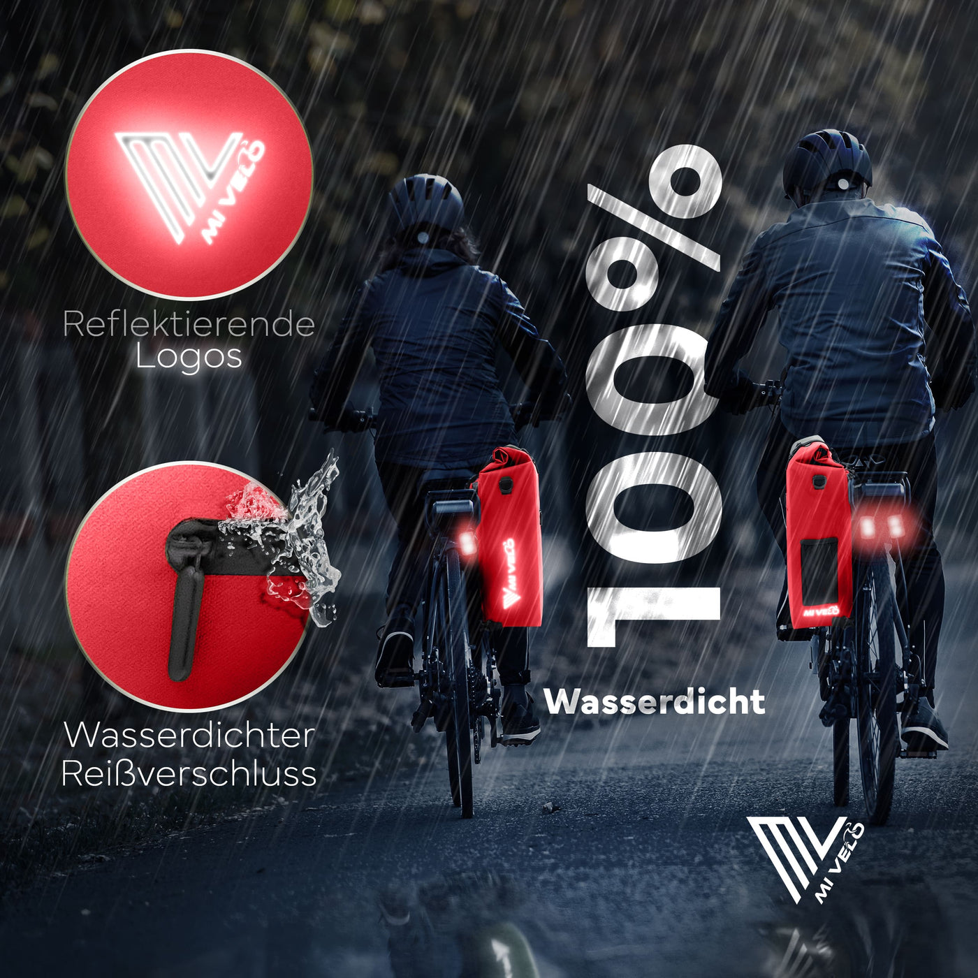 MiVelo B-Ware 3in1 Fahrradtasche Rucksack 25L wasserdicht