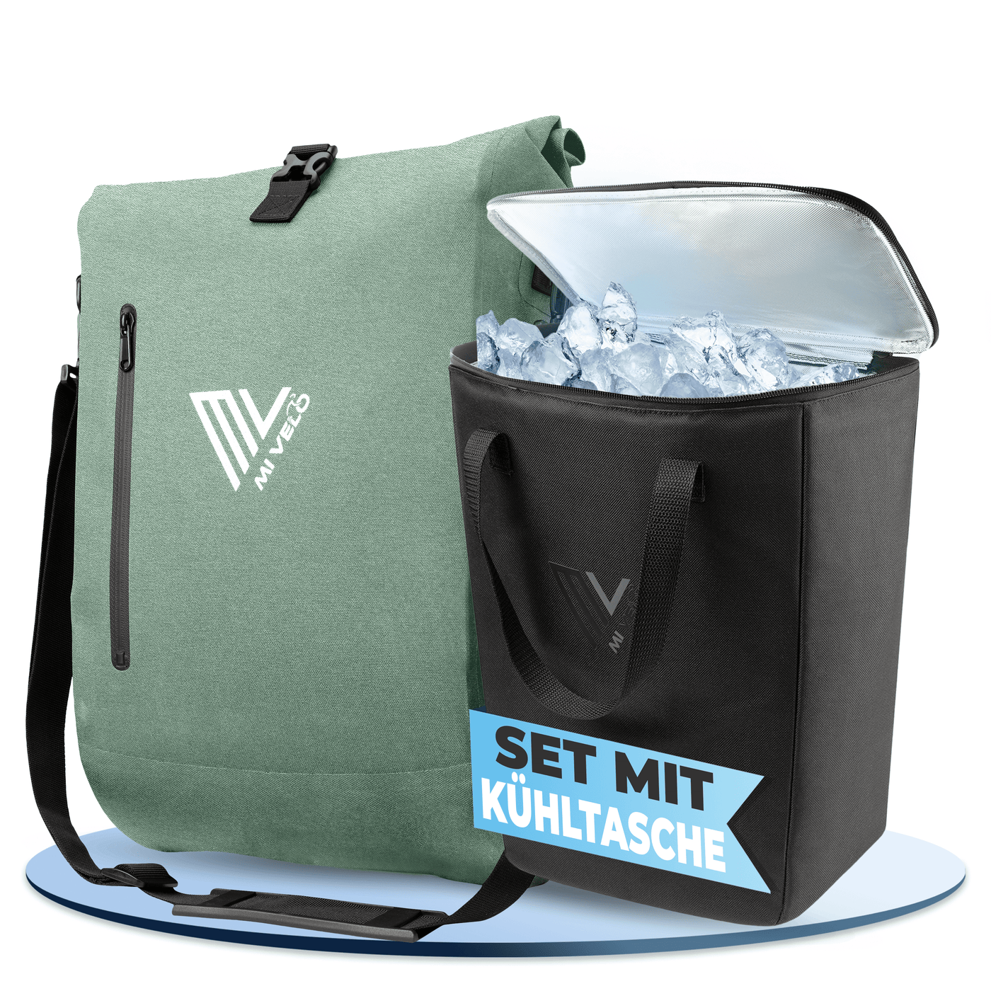 fahrradtasche mit kühlfach 3 IN 1 FAHRRADTASCHE RUCKSACK 20L + KÜHLTASCHE 15L "Spar-Bundle", Fahrradtaschen, fahrradtasche für gepäckträger – MIVELO