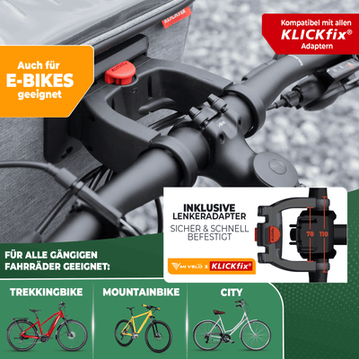 Lenkertasche Fahrrad KlickFIX mit Handyfach "OSKAR"