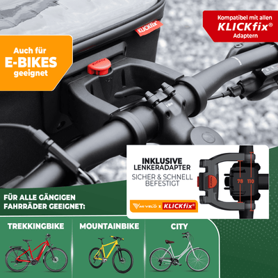 Lenkertasche Fahrrad KlickFIX mit Handyfach "OSKAR"