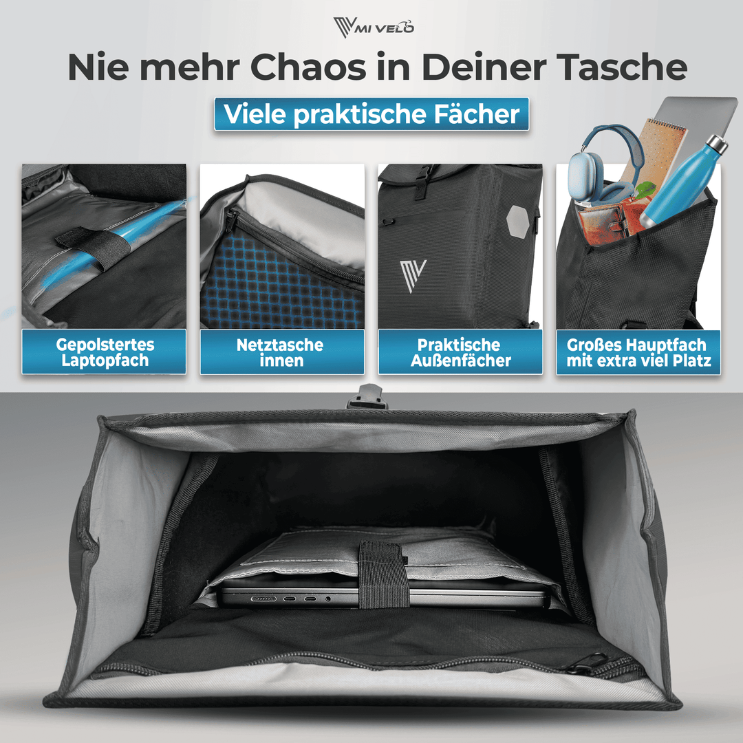 Fahrradtasche mit Rucksackfunktion