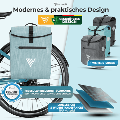 moderne fahrradtaschen Fahrradtasche mit Rucksackfunktion "LINO" – MIVELO