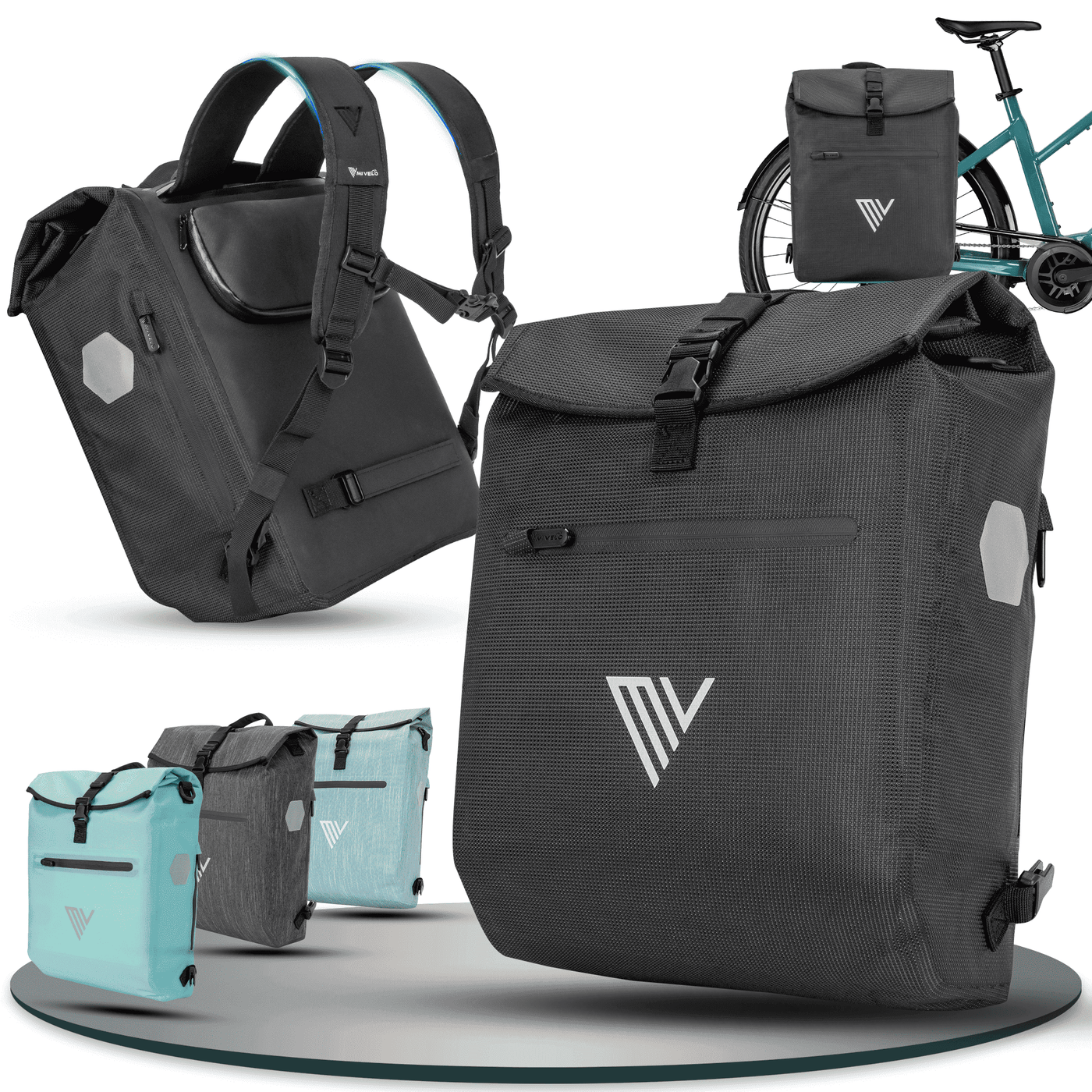 Fahrradtasche mit Rucksackfunktion 