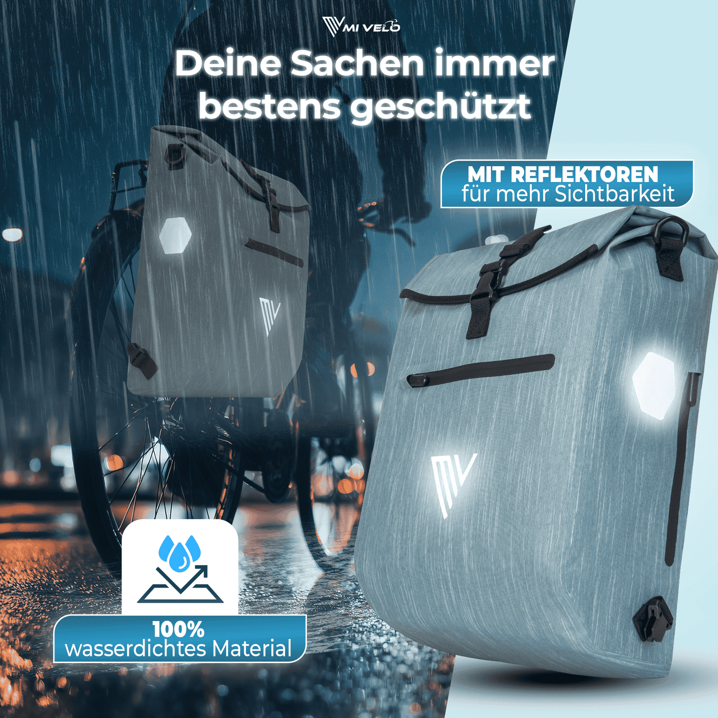 Fahrradtasche mit Rucksackfunktion 