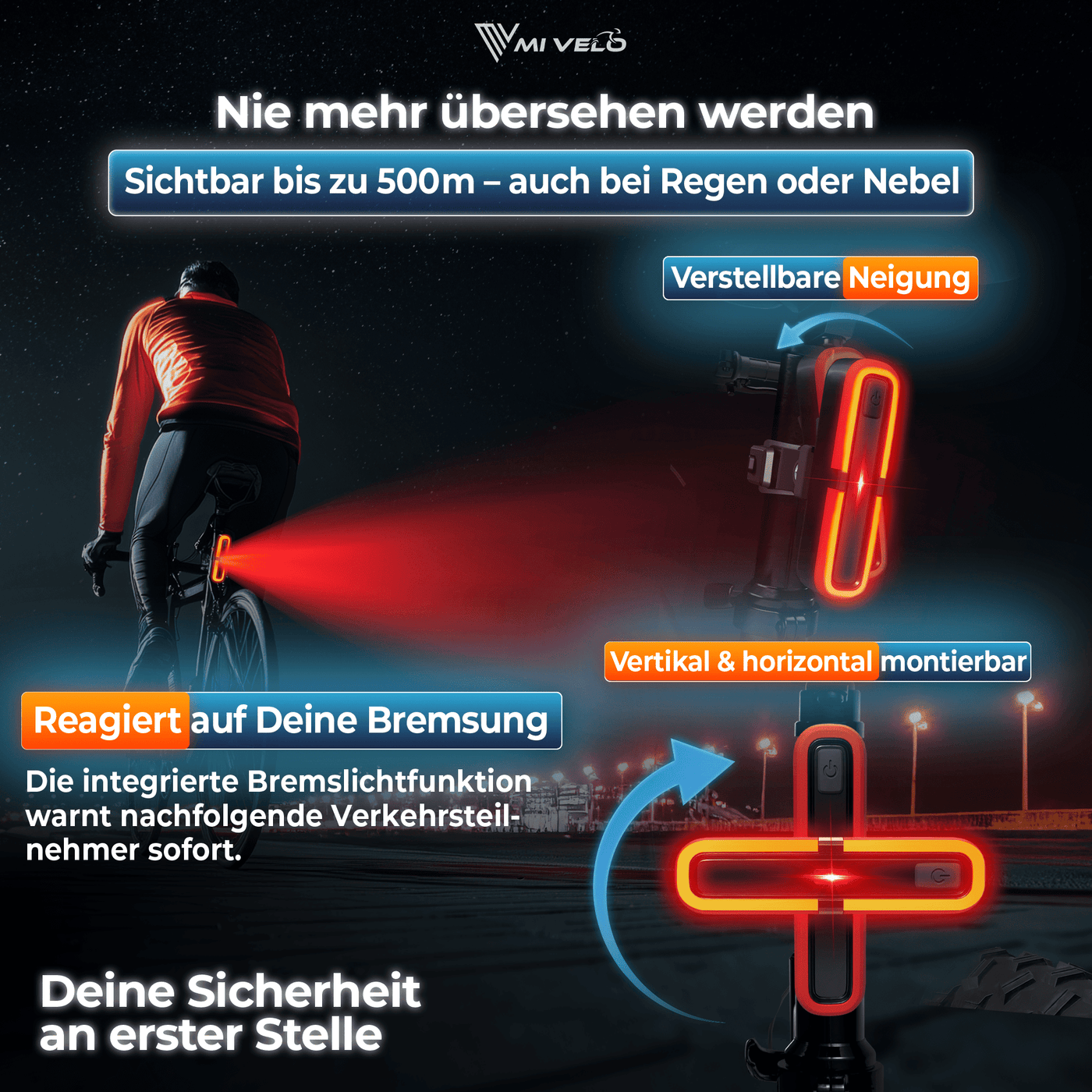 Fahrradbeleuchtung mit COB-Technologie – MIVELO