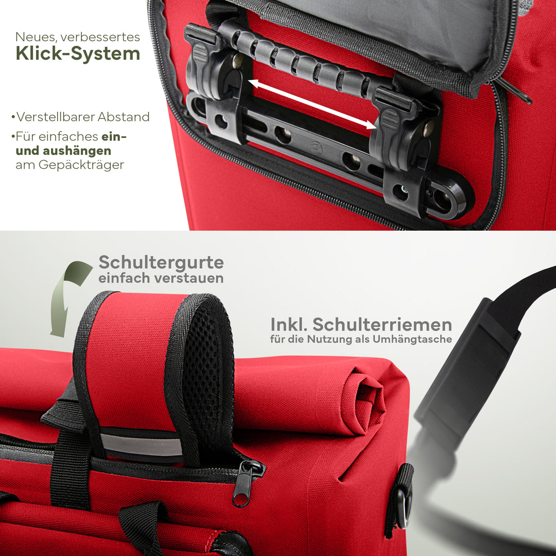fahrradrucksack mit klicksystem MiVelo B-Ware 3in1 Fahrradtasche Rucksack 25L wasserdicht – MIVELO Schwarzkümmel qeridoo fahrradanhänger montieren Kidgoo Menge:20 g