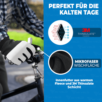 Fahrradhandschuhe Winter mit Thermo-Fleece & 3M-Thinsulate "THERMO-FIT"