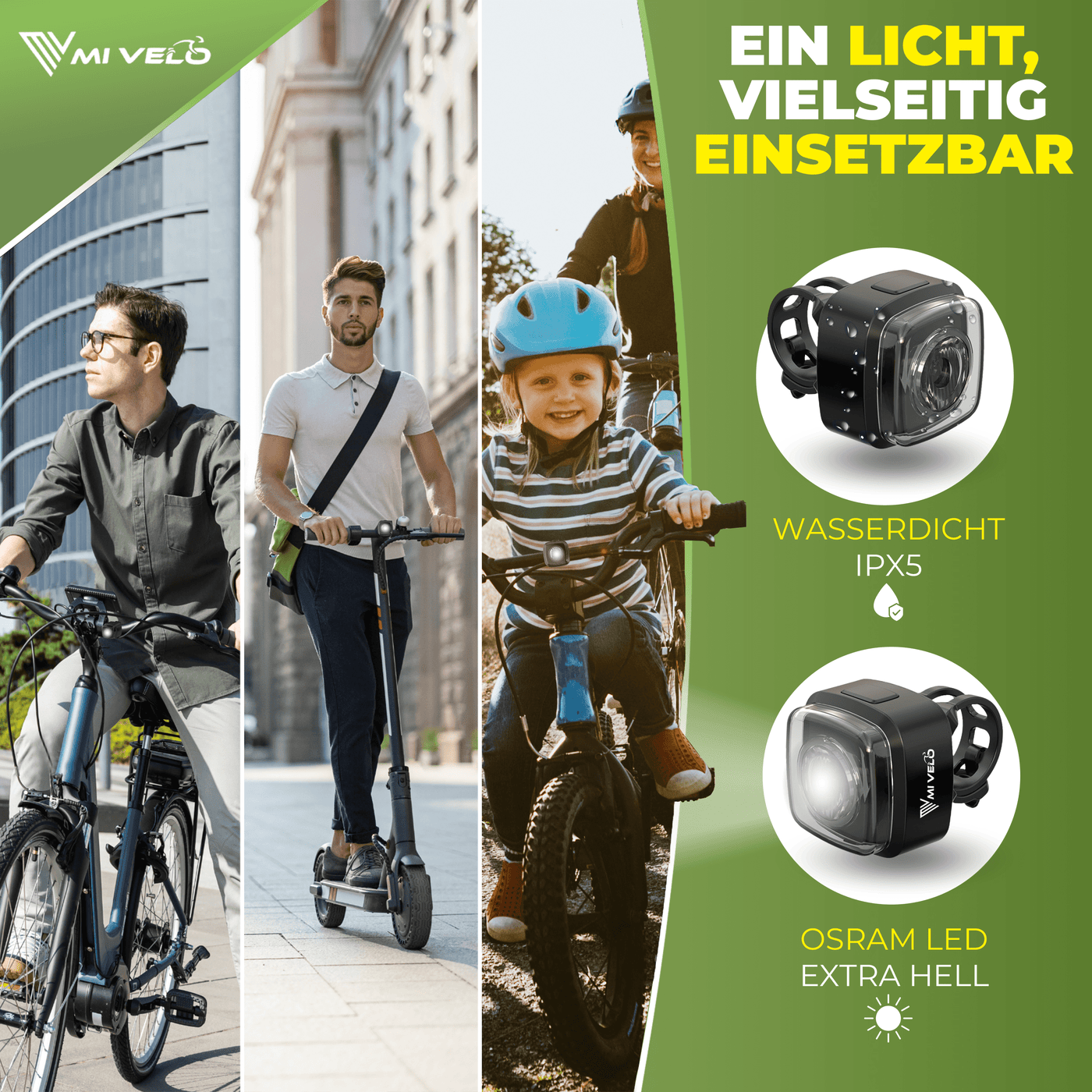 Fahrradlicht vorne 30Lux „CUBE Front“