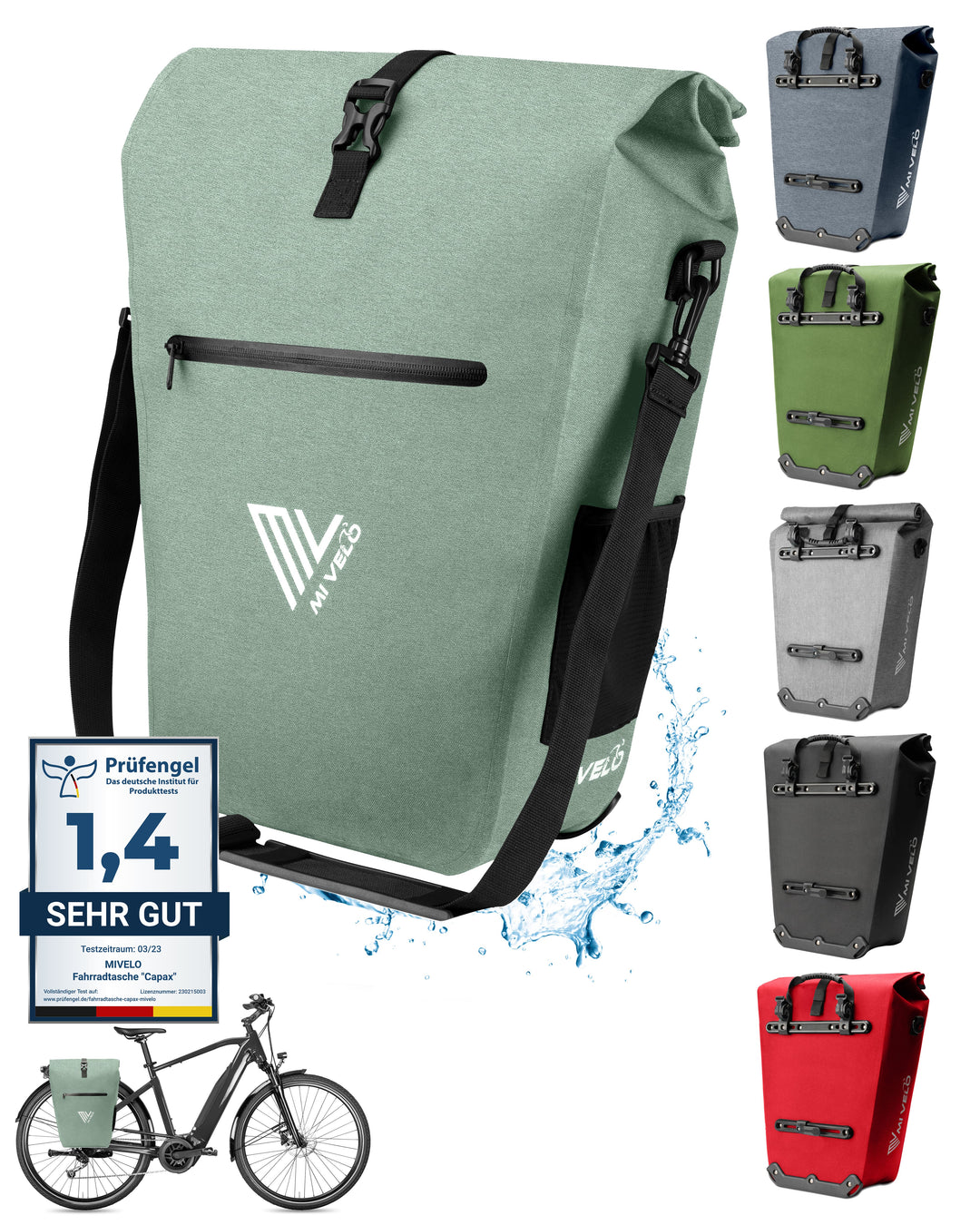MIVELO - Fahrradtasche fr Gepcktrger wasserdicht 25L, Fahrradtaschen,  fahrradtasche fr gepcktrger