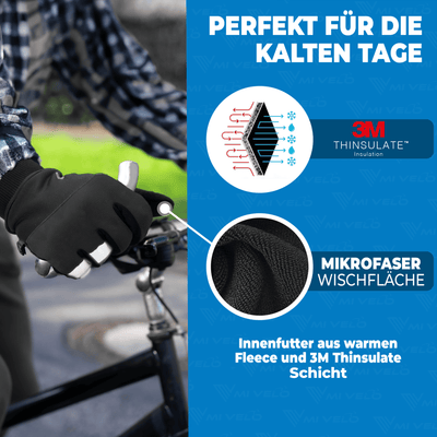 Fahrradhandschuhe Winter mit Thermo-Fleece & 3M-Thinsulate "THERMO-FIT"