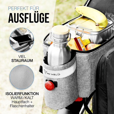 MIVELO - Gepäckträgertasche mit Isolierfunktion erweiterbar 10-20L "Keanu"