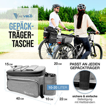 fahrradtasche gepäckträger 10 liter Gepäckträgertasche mit Kühlfunktion 10-20L „KEANU“ – MIVELO